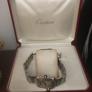 Men’s stainless steel Cartier Francasie tank watch